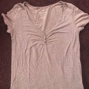 American Eagle striped button Tee
